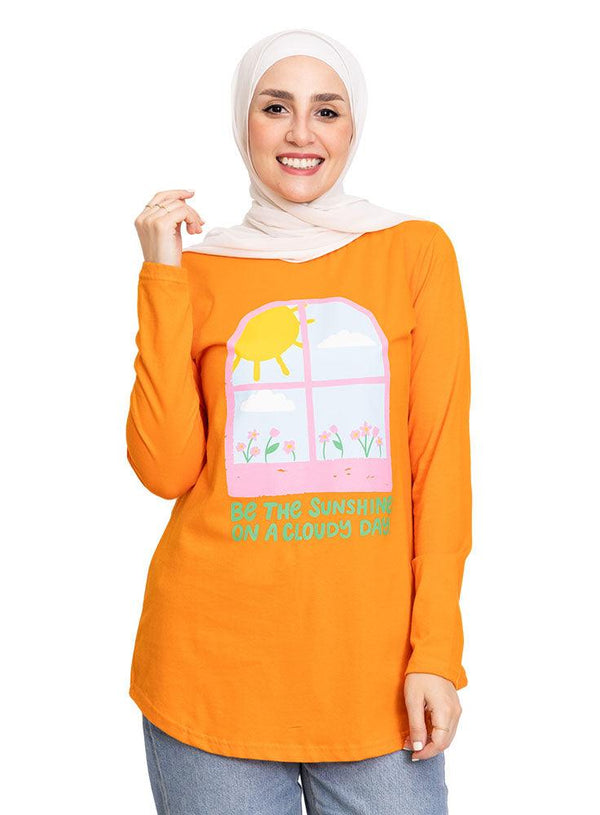 Orange Peel Printed Long - Sleeve Design 48 - Khotwh